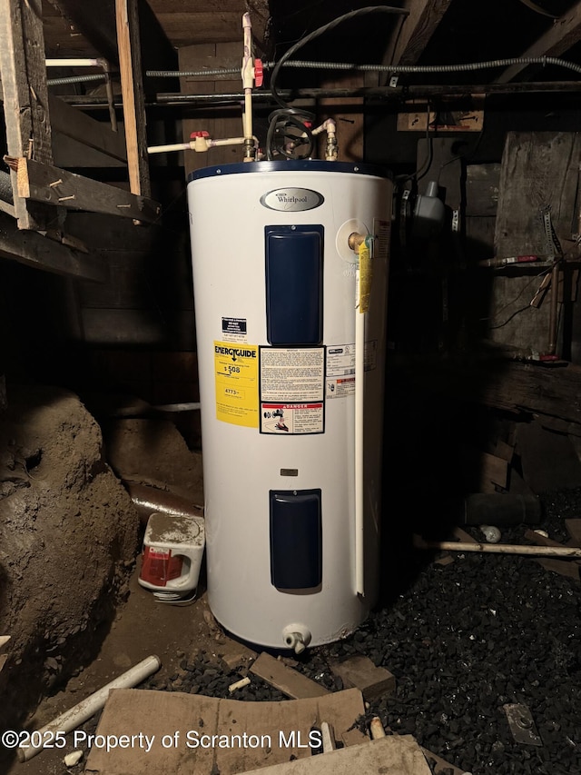 utility room with water heater