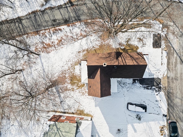 view of snowy aerial view