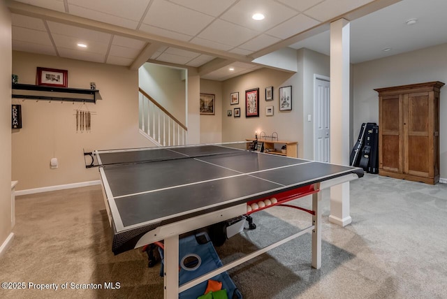 268 Winship Rd, Covington Twp, PA 18444 - rec room featuring light carpet and recessed lighting