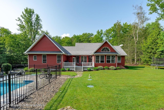 268 Winship Rd, Covington Twp, PA 18444 - view of front of house with a trampoline and a wooden deck