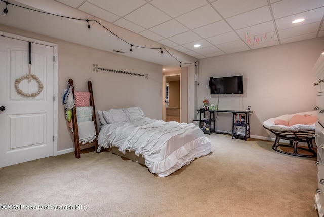 268 Winship Rd, Covington Twp, PA 18444 - carpeted bedroom featuring a paneled ceiling and recessed lighting