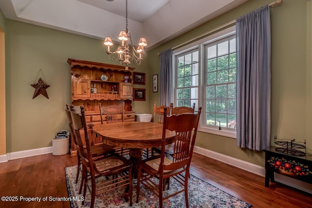 268 Winship Rd, Covington Twp, PA 18444 - dining room featuring wood finished floors and a chandelier