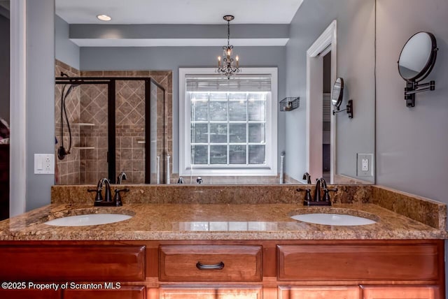 268 Winship Rd, Covington Twp, PA 18444 - full bathroom with double vanity and a stall shower