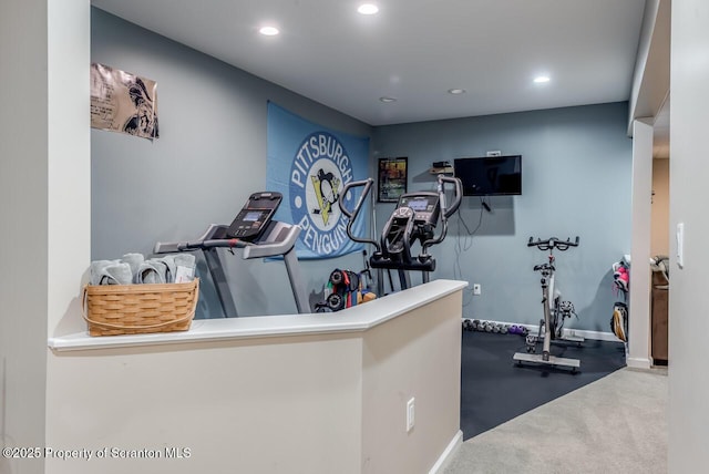 268 Winship Rd, Covington Twp, PA 18444 - workout area with recessed lighting and baseboards