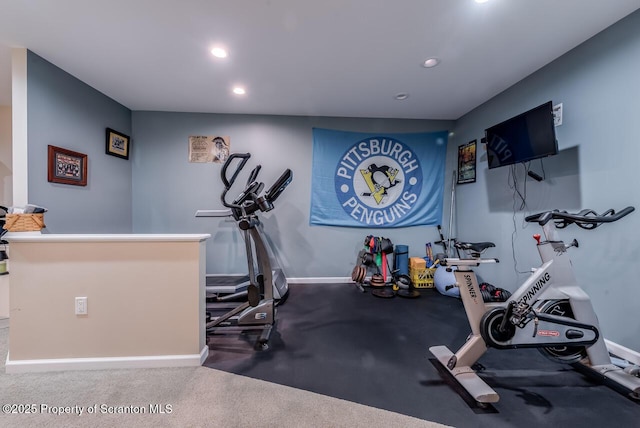 268 Winship Rd, Covington Twp, PA 18444 - workout area with recessed lighting and baseboards