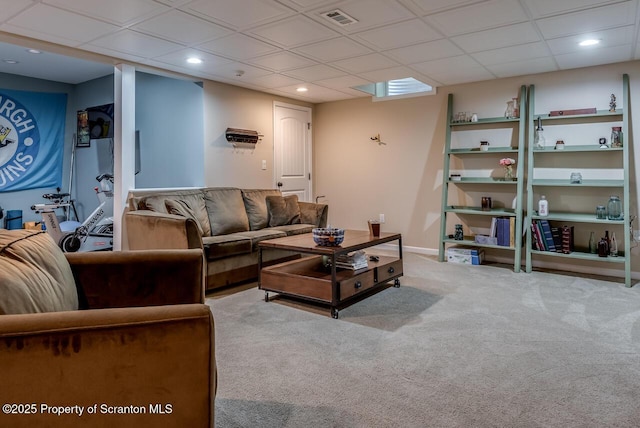 268 Winship Rd, Covington Twp, PA 18444 - carpeted living room with recessed lighting and baseboards