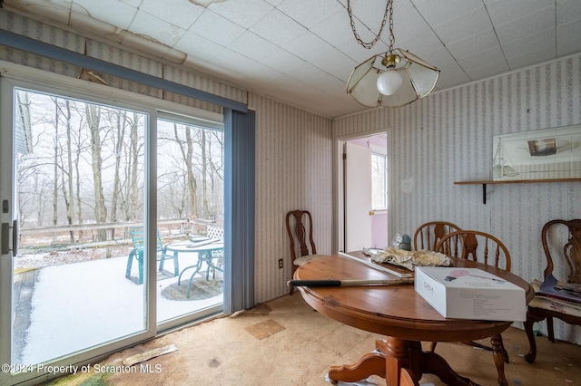 view of dining area