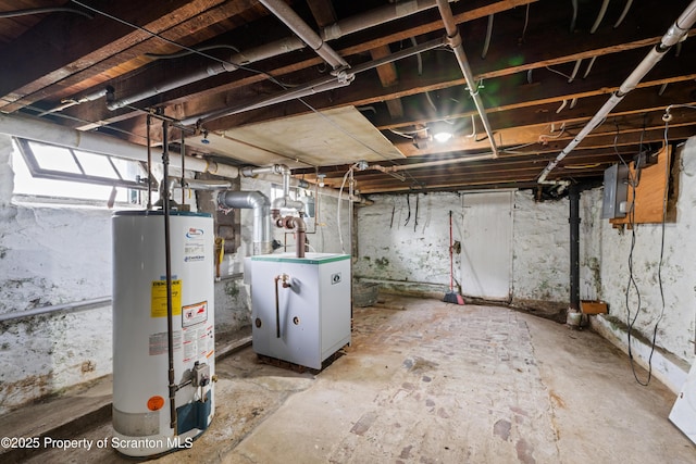 81 Rees St, Wilkes-Barre, PA 18702 - basement with water heater, electric panel, and a heating unit