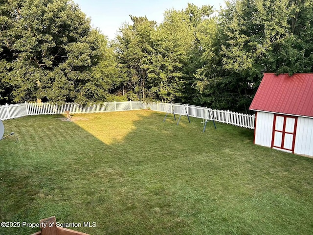 85 Cranberry Ter, Duryea, PA 18642 - fenced backyard featuring a storage unit