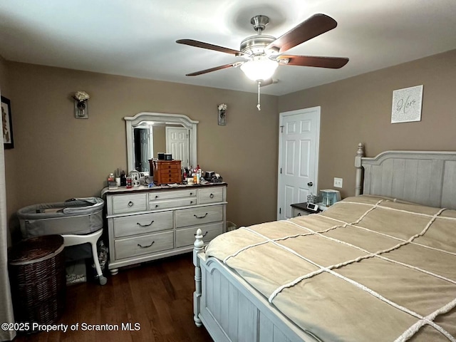 85 Cranberry Ter, Duryea, PA 18642 - bedroom with dark wood-style flooring and a ceiling fan