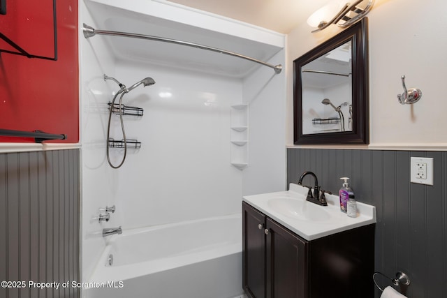 730 Chase Rd, Shavertown, PA 18708 - full bath with wainscoting, shower / bath combination, and vanity