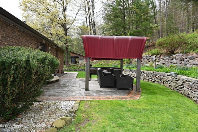 3511 Liberty Park Rd, Hallstead, PA 18822 - view of green lawn with a patio area