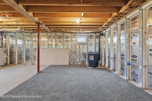 960 Lott Rd, Meshoppen, PA 18630 - basement featuring a wood stove