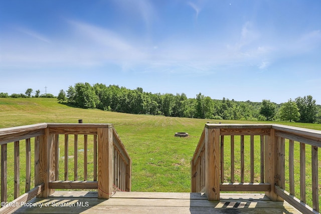960 Lott Rd, Meshoppen, PA 18630 - wooden deck featuring a lawn and a view of countryside