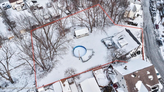 view of snowy aerial view