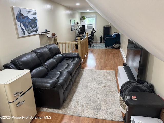 26-28 Glinko St, Scranton, PA 18504 - living area with wood finished floors and cooling unit