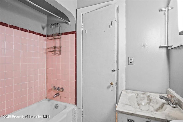 full bath featuring shower / washtub combination and vanity