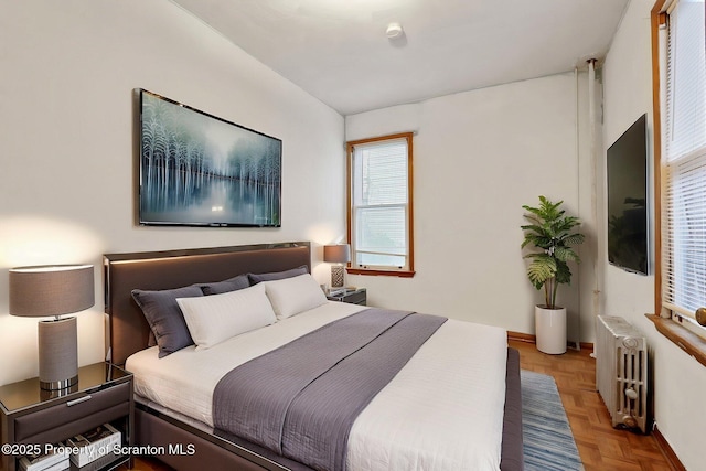 bedroom with radiator