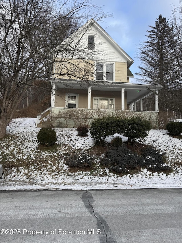 view of front of home with a porch