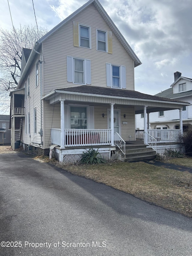 view of front of house with covered porch