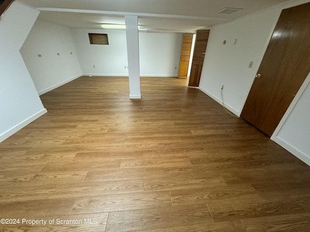 interior space with light hardwood / wood-style flooring