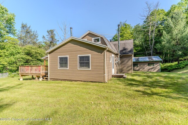 2269 Creek Rd, New Milford, PA 18834 - back of house featuring a deck and a yard