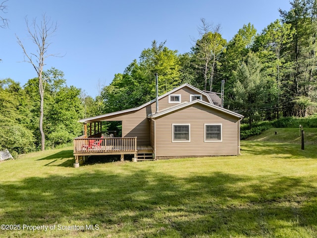 2269 Creek Rd, New Milford, PA 18834 - back of house with a deck and a lawn