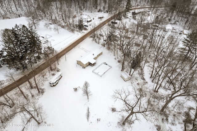 view of snowy aerial view