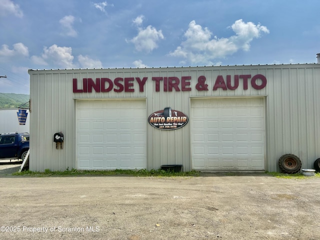 view of garage