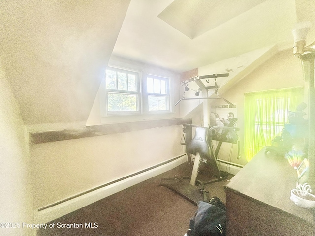 workout area with baseboards