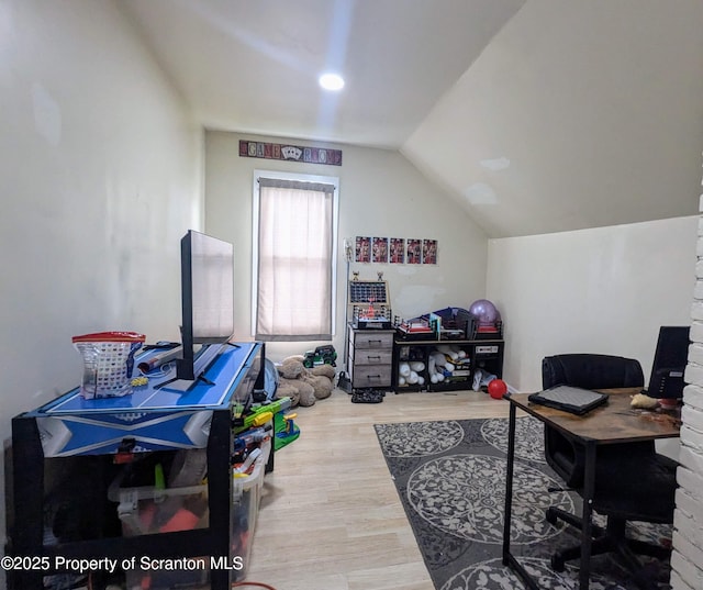1110-1112 W Elm St, Scranton, PA 18504 - home office with wood finished floors and lofted ceiling