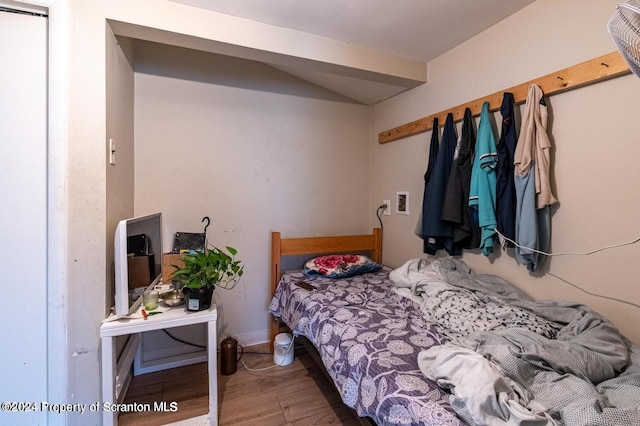 bedroom featuring wood-type flooring