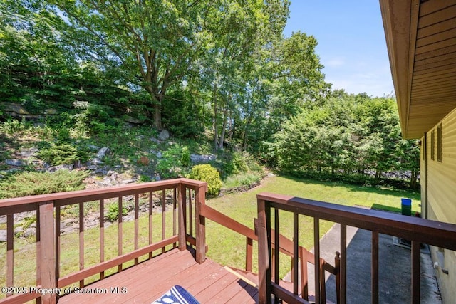 1103 Quarry Rd, Old Forge, PA 18518 - wooden terrace with a yard