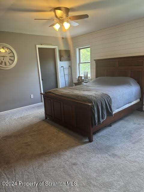 3365 Lake Of Meadows Rd, Little Meadows, PA 18830 - bedroom with carpet and ceiling fan