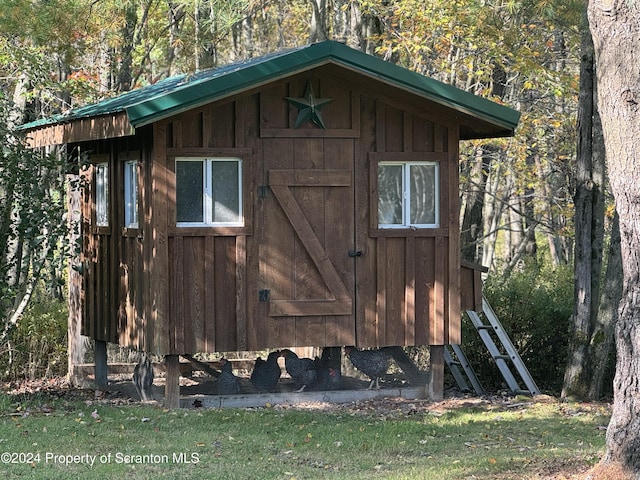 3365 Lake Of Meadows Rd, Little Meadows, PA 18830 - view of outbuilding featuring a wooded view