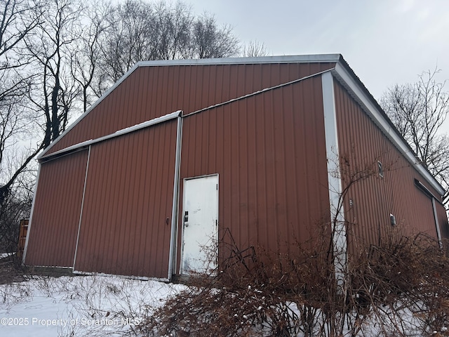 view of snow covered structure