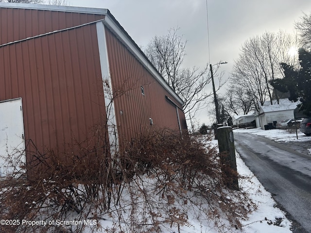 view of snowy exterior