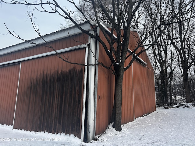 view of snow covered structure