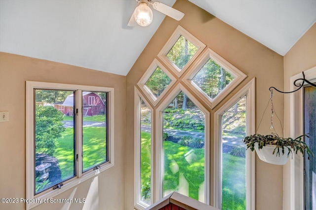 interior details with ceiling fan