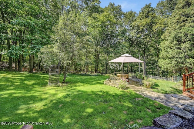 view of yard featuring a gazebo