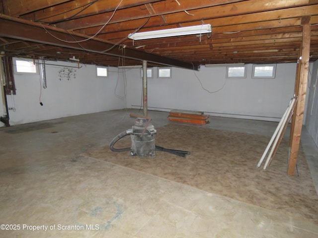 basement with a wealth of natural light