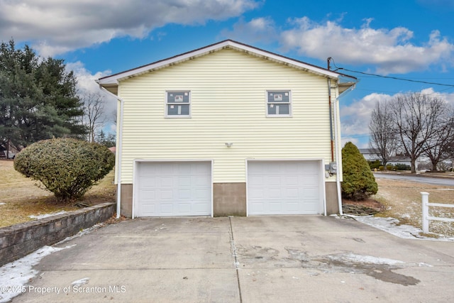 view of home's exterior featuring a garage