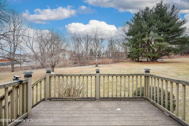 deck with a lawn