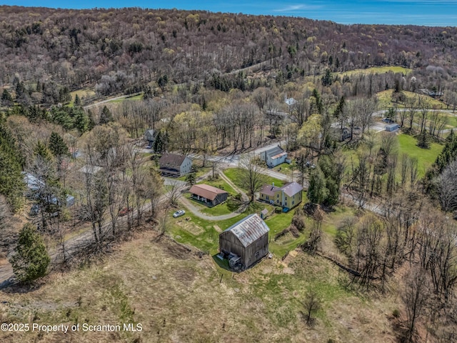 11 Manzer Rd, New Milford, PA 18834 - aerial overview of property's location featuring a heavily wooded area