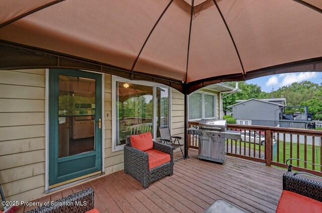 21 Leslie Dr, Scranton, PA 18505 - wooden terrace featuring a grill and a gazebo