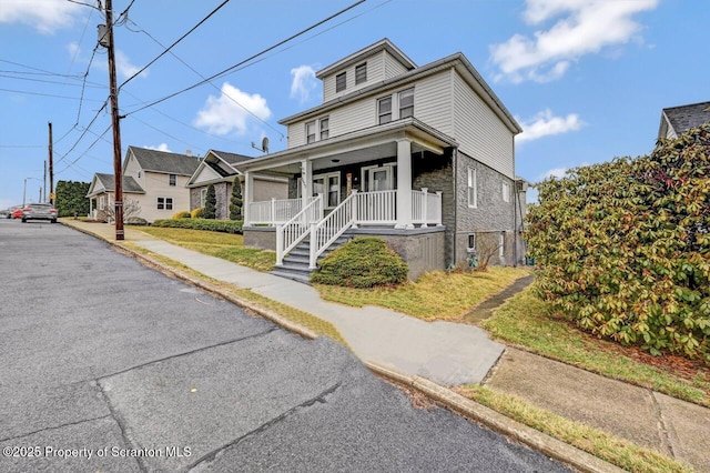 traditional style home with a porch