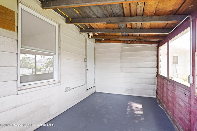1303 Main St, Pittston, PA 18640 - unfurnished sunroom featuring plenty of natural light and beamed ceiling