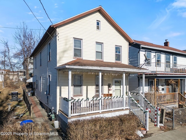 view of front of property with covered porch