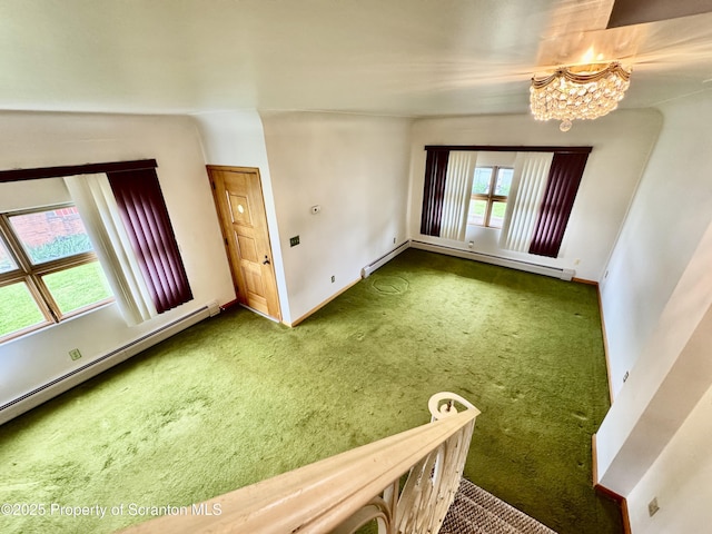 2052 Farr St 2050, Scranton, PA 18504 - entryway with carpet floors, baseboards, a chandelier, and baseboard heating