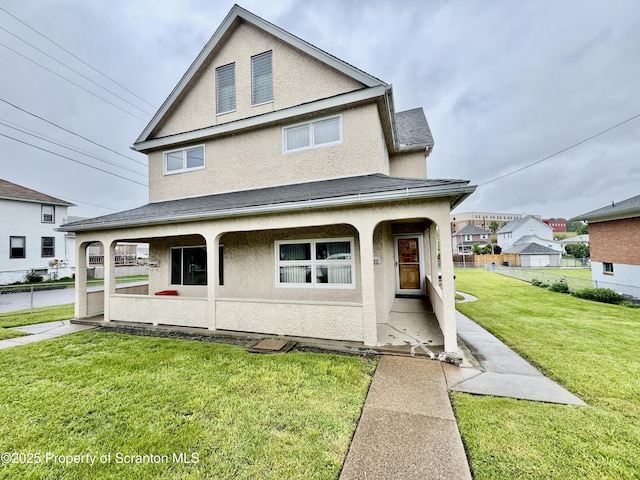 2052 Farr St 2050, Scranton, PA 18504 - view of front of property with stucco siding and covered porch
